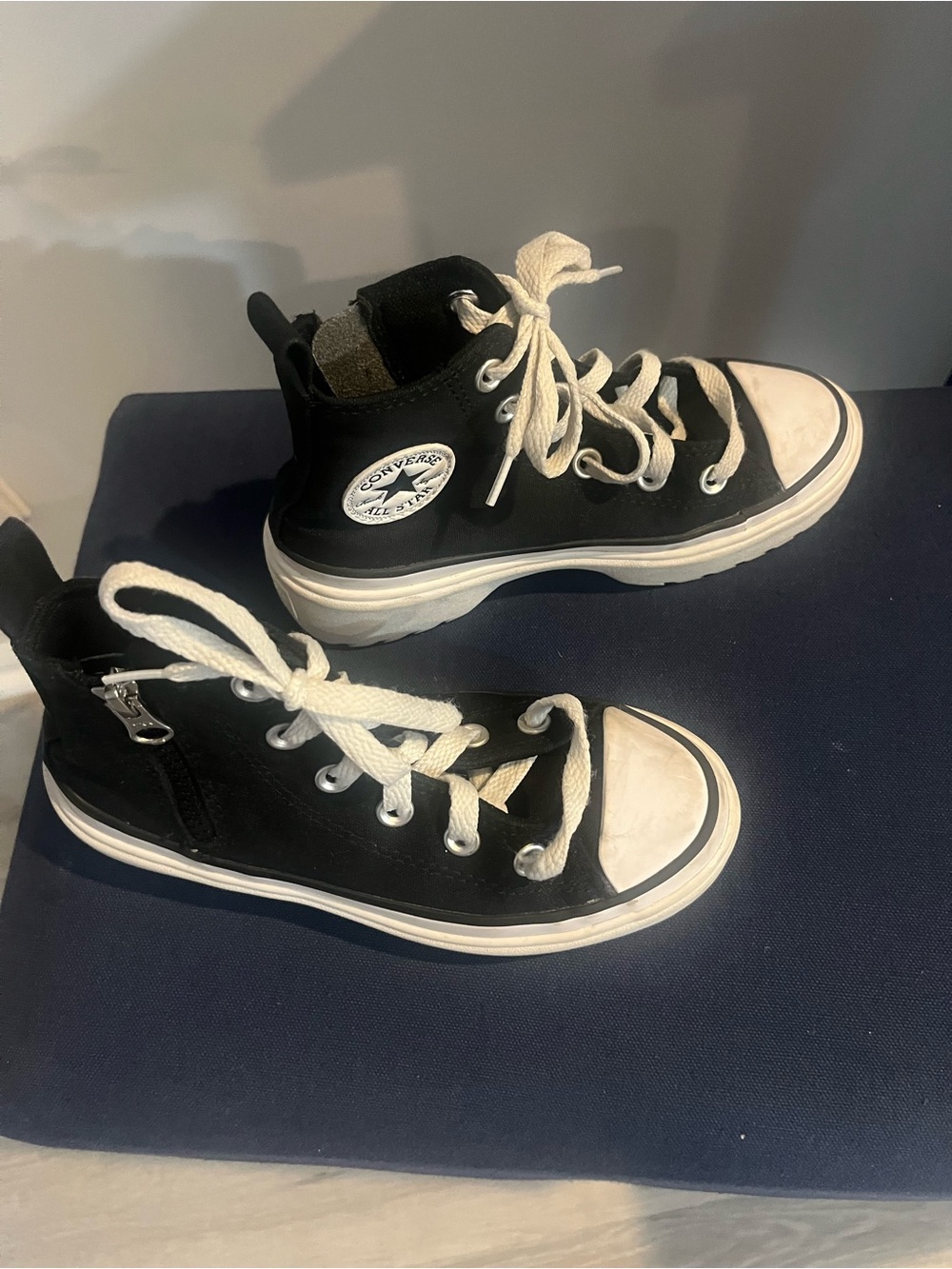 Converse Kids Black High-Top Sneakers with White Accents
